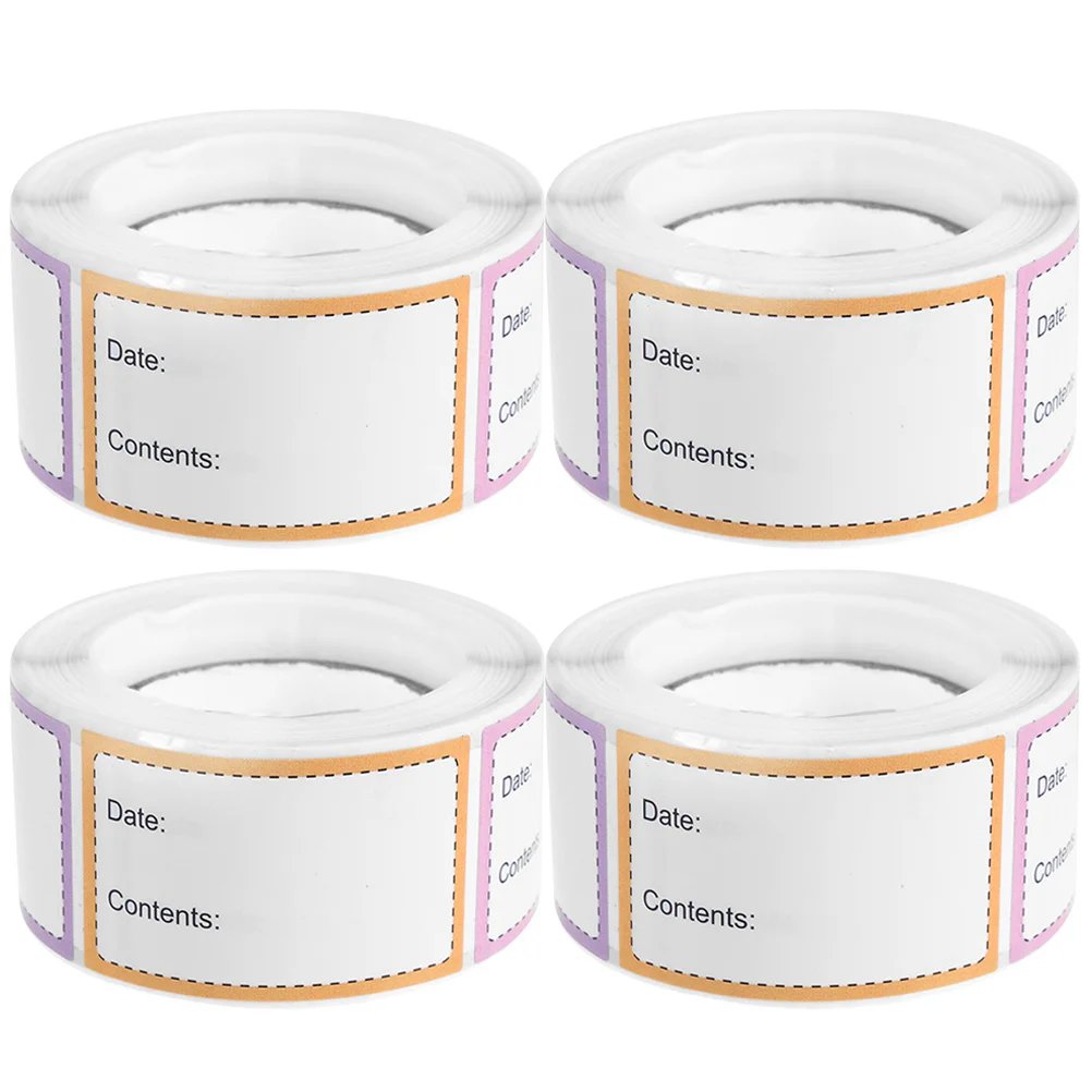 

4 Rolls of Food Storage Labels Food Storage Container Labels Adhesive Food Labels Stickers