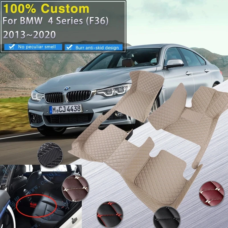 Car Floor Mats For BMW 4 Series F36 2013~2020 Mat Luxury Leather Rugs Durable Carpets Protective Pad 420i 428i Car Accessories