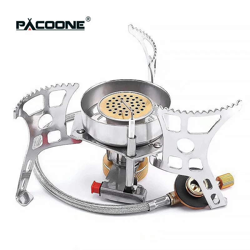 

PACOONE Outdoor Portable Stove Camping Burner Windproof Split Gas Stove Electronic Ignition Hiking Cooking Comes Has Storage Box