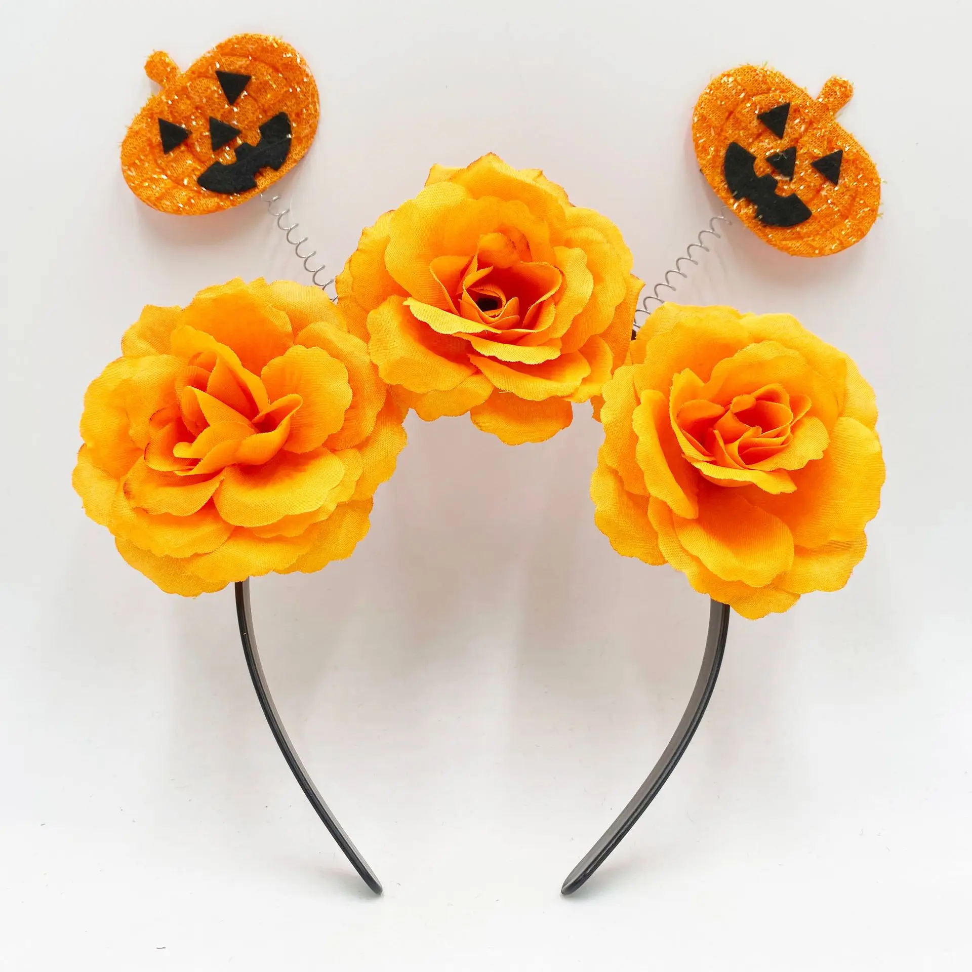 

Повязка на голову с тыквой, дьяволом, цветком, подарки для девочек, наряд, забавная Милая повязка для волос с летучими мышами, украшения для в...