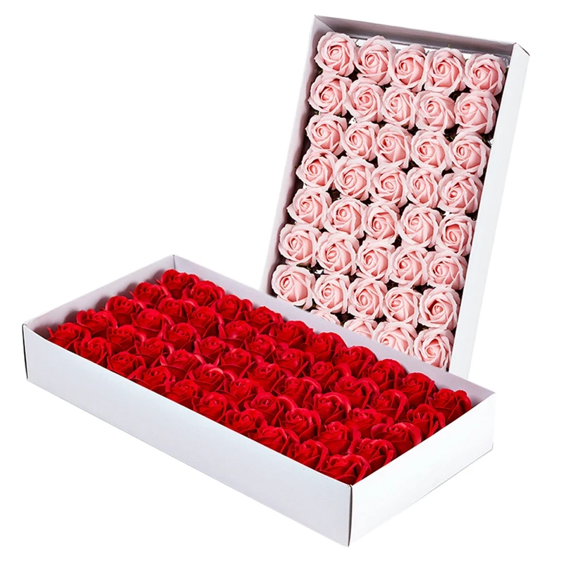 

100 Pcs Floral Scented Bath Soap Rose Flower Petals Plant Essential Oil Rose Soap Set Bath Soap Shaped Petals Wedding Party Gift
