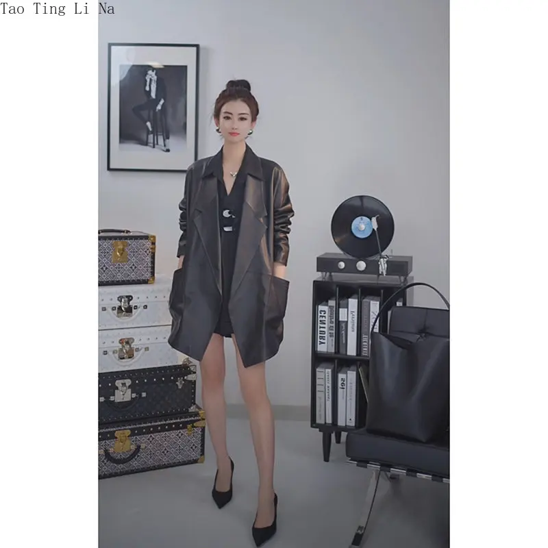 2023 Women New Genuine Sheep Leather Jacket High Quality Real Sheepskin Leather Coat W23