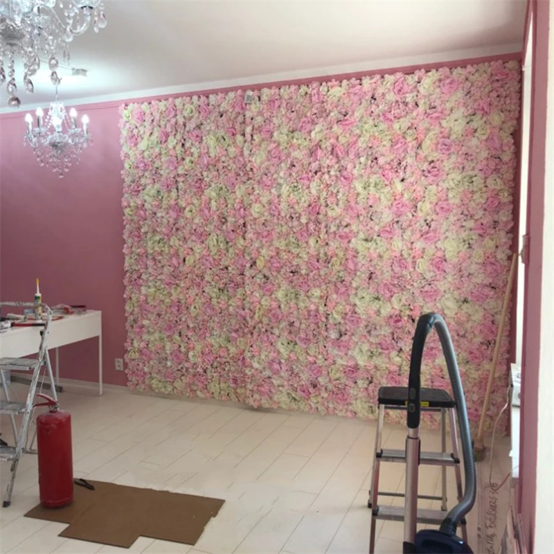 

60x40cm Silk Rose Flower Wall Artificial Flowers DIY Wedding Wall Decor Shower Hair Salon Background