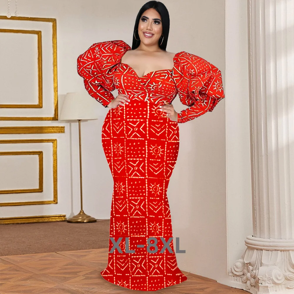 

Plus Size Women's Dress New Sexy Low-cut Deep V-neck Dress Wedding Banquet Bridesmaid Long Dress Elegant 3xl 4xl 5xl 6xl