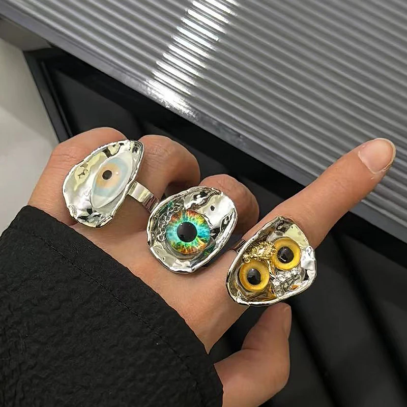 Винтажные кольца с дьявольскими глазами комбинированные штабелируемые женская