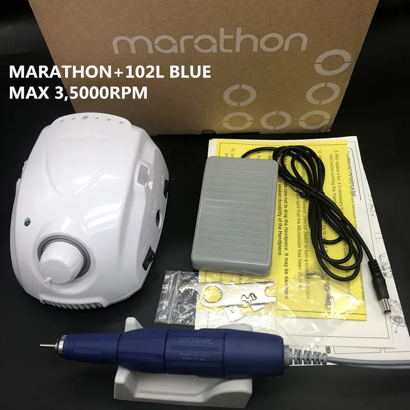 

LAAOVE-Champion 3 102L blue Handpiece 35000rpm Electric Nail Drill STRONG 210 Micro Motor Grinding Manicure Machine