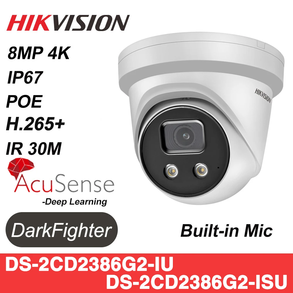 IP-камера Hikvision 8 Мп с встроенным микрофоном | Безопасность и защита