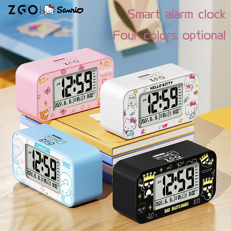 Sanrio Cinnamoroll Hello Kitty Smart Alarm Clock Electronic Watch Wake Up Artifact Kawaii Digital Precise Luminous for Dormitory