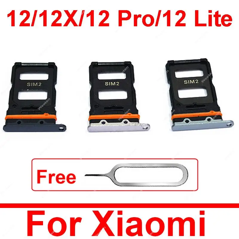 

Sim Card Tray Slot Holder For Xiaomi 12 12X 12 Pro 12 Lite Micro SD Reader Sim Card Scoket Adapter Replacement Parts