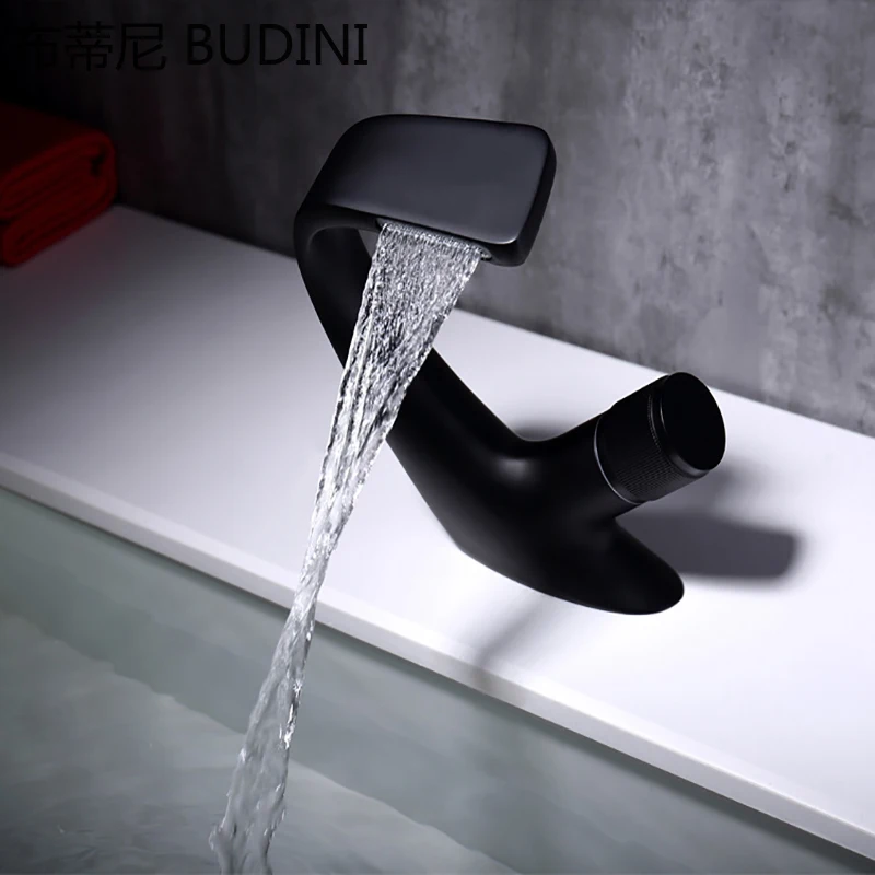 Смеситель для раковины DALUOBO креативный дизайн современный латунный плоский