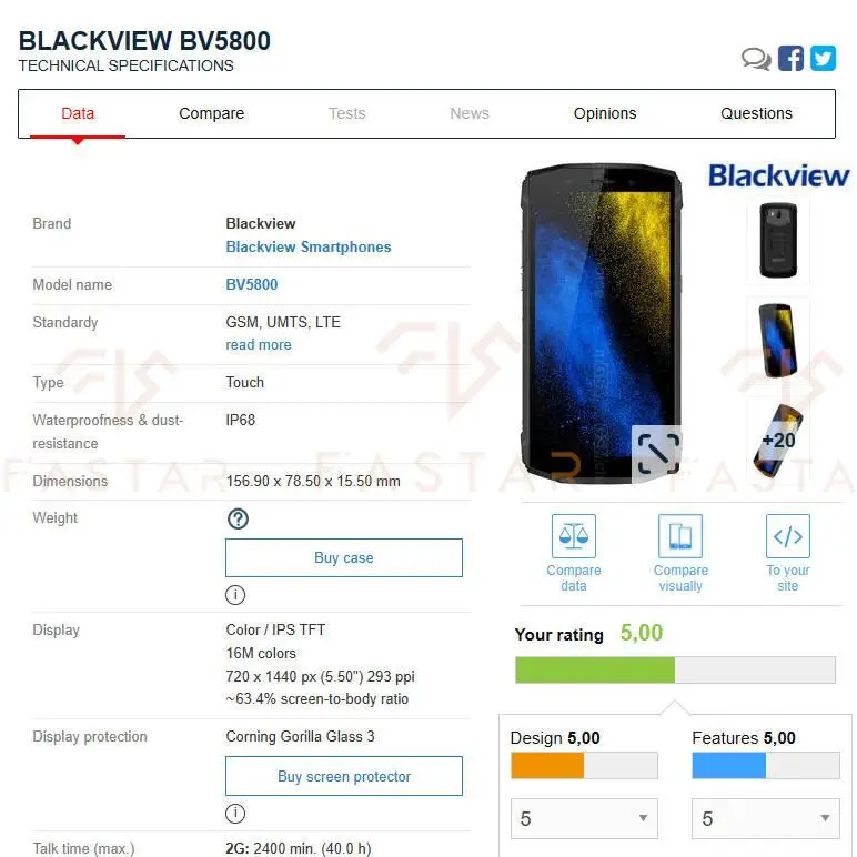 BV5800 5 &quotпротестированный для Blackview ЖК-дисплей дигитайзер сенсорного экрана в