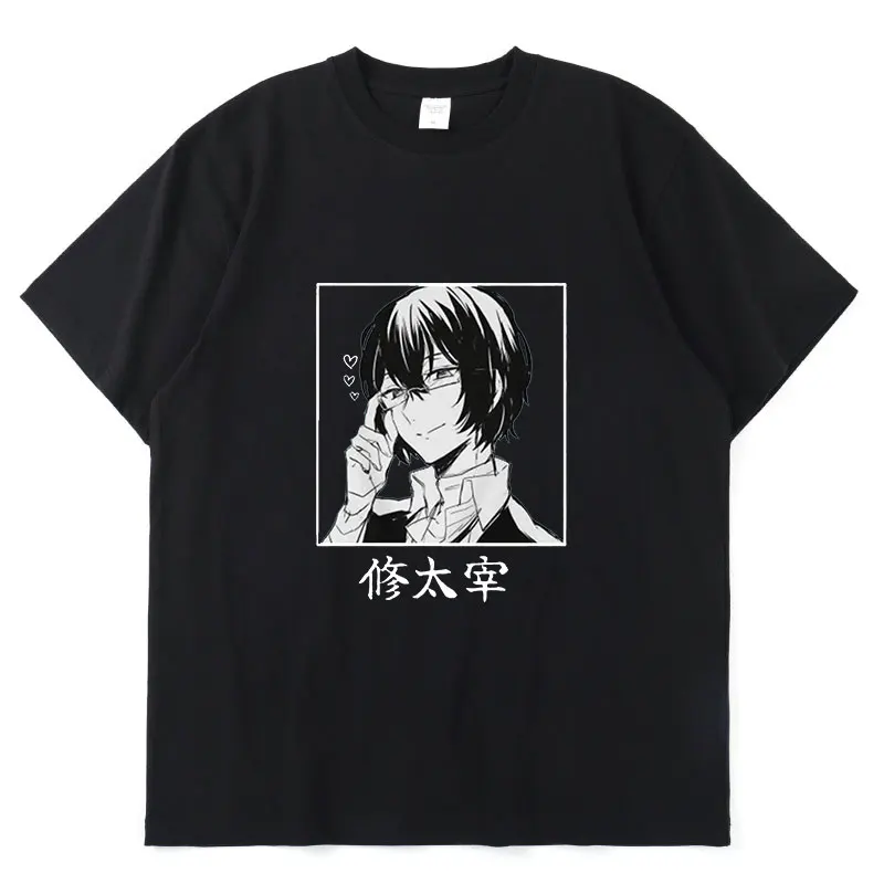 

Аниме Bungo бродячие псы дазай Осаму накахара чуя классический комикс принт летняя хлопковая свободная Спортивная Мужская футболка с коротки...