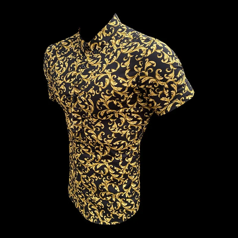 Men's shirt Summer Man Stylish Button Blouse Masculina Fashion Striped Hawaiian Men Shirts Short Sleeve turn-down Collar Shirt
