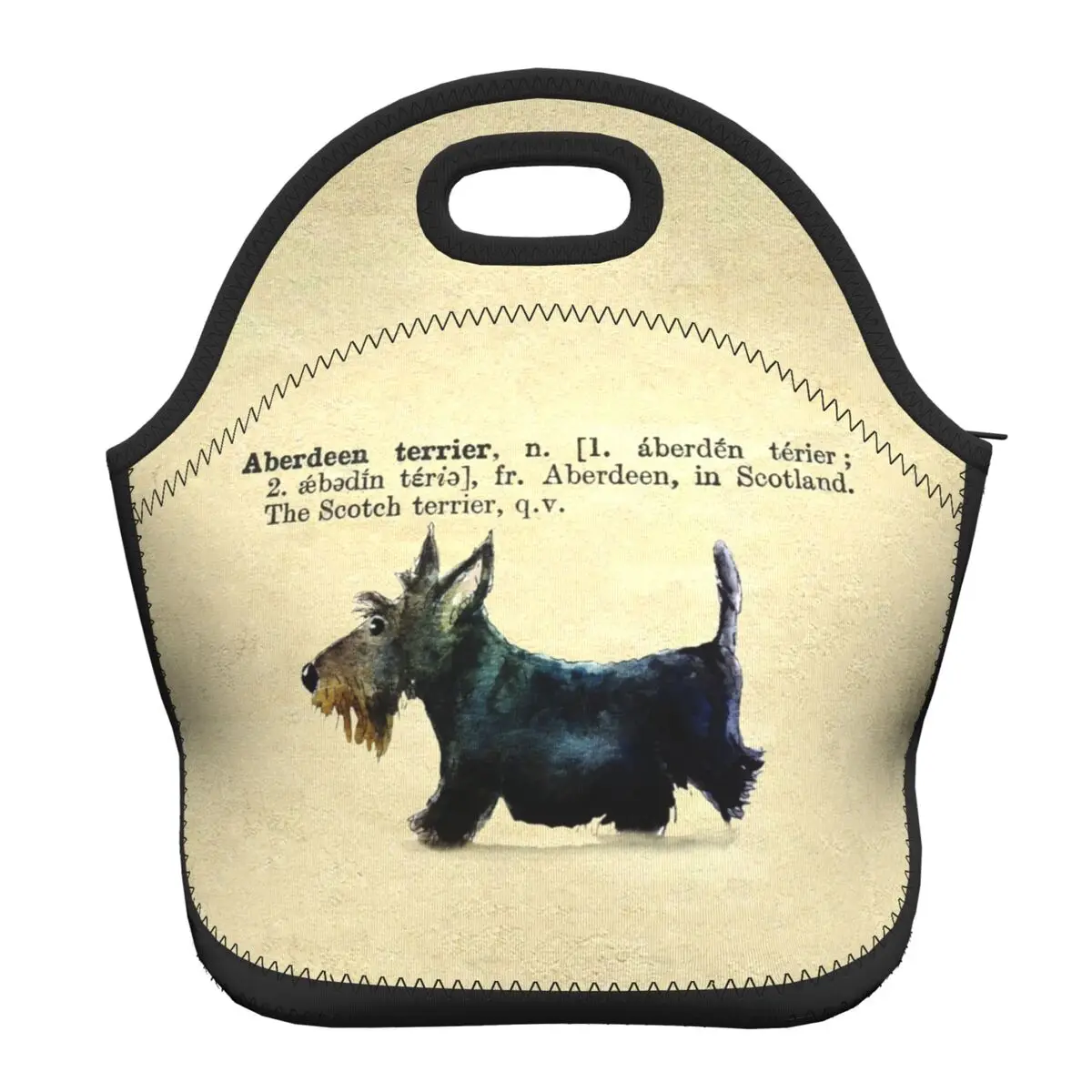 

Scottie Dog Neoprene Insulated Lunch Bag for Women Portable Scottish Terrier Thermal Cooler Lunch Tote Box Beach Camping Travel