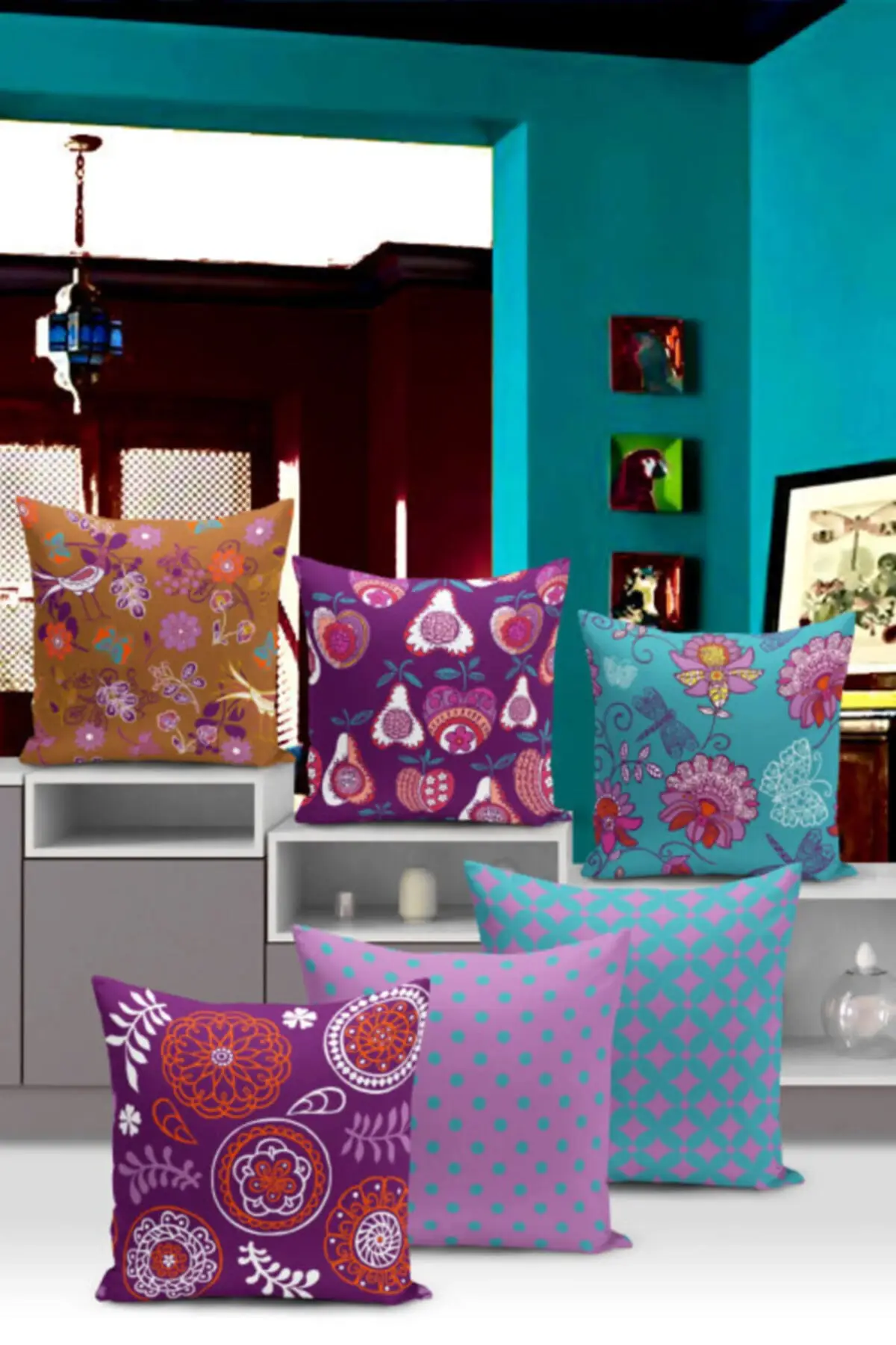 

Double-Sided Pillow decorate Case Set 6 PCs Ktl20-set6-26 Quality Stylish Home Garden Room Kitchen Gift Useful Decorative Modern