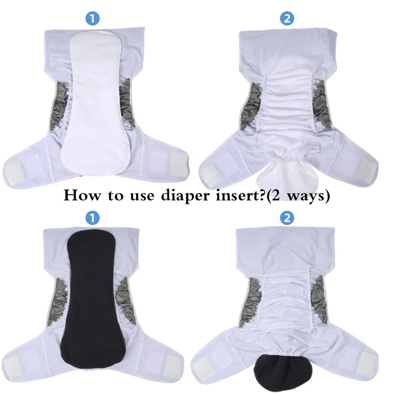 Подгузник моющийся многоразовый из флиса 5 слоев 2 шт.