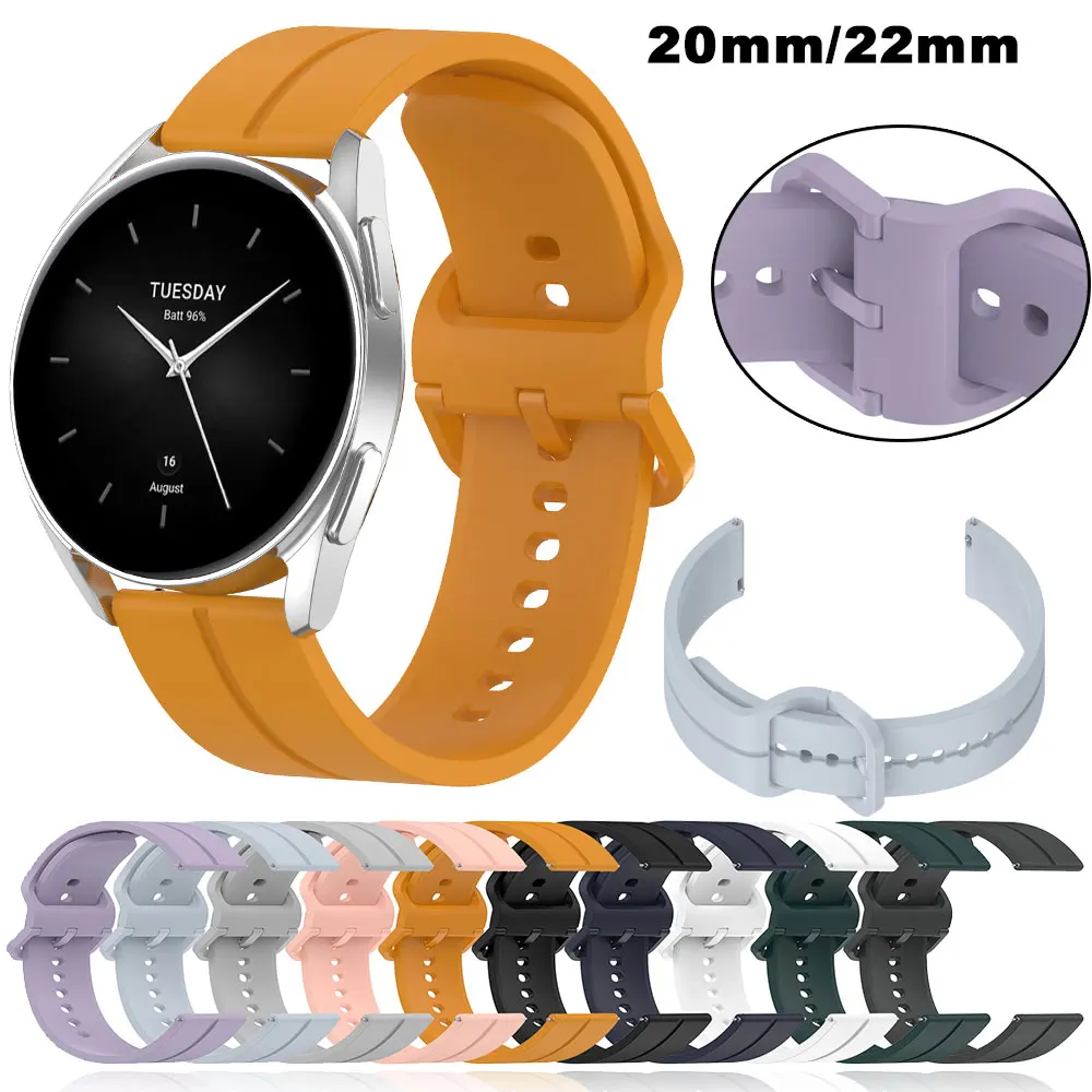 

Силиконовый ремешок для наручных часов Xiaomi Watch S2 S1 Garmin Forerunner 645 245, браслет-браслет для смарт-часов