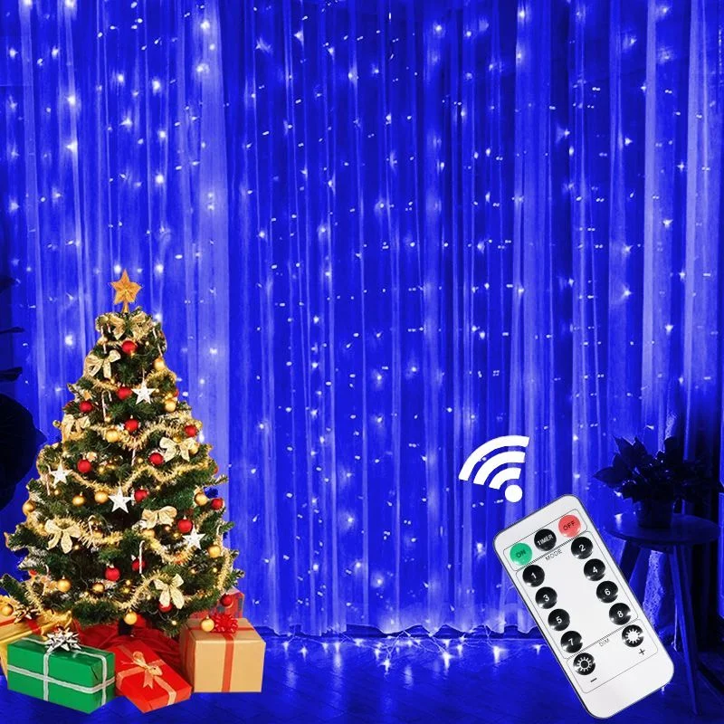 

6x3M USB LED Garland Curtain Lights 8 Modes Remote Control String Light Decor for Wedding Christmas Home Bedroom New Year Lamp
