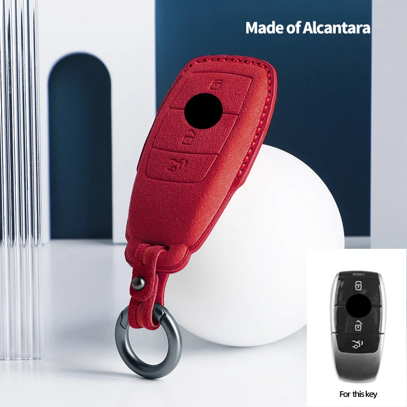 

Чехол для ключа из алькантары для Mercedes Benz W176 W177 W205 W206 W212 W213 W222 W223 W167 W463 X166 A C E S G CLS GLC SL Class