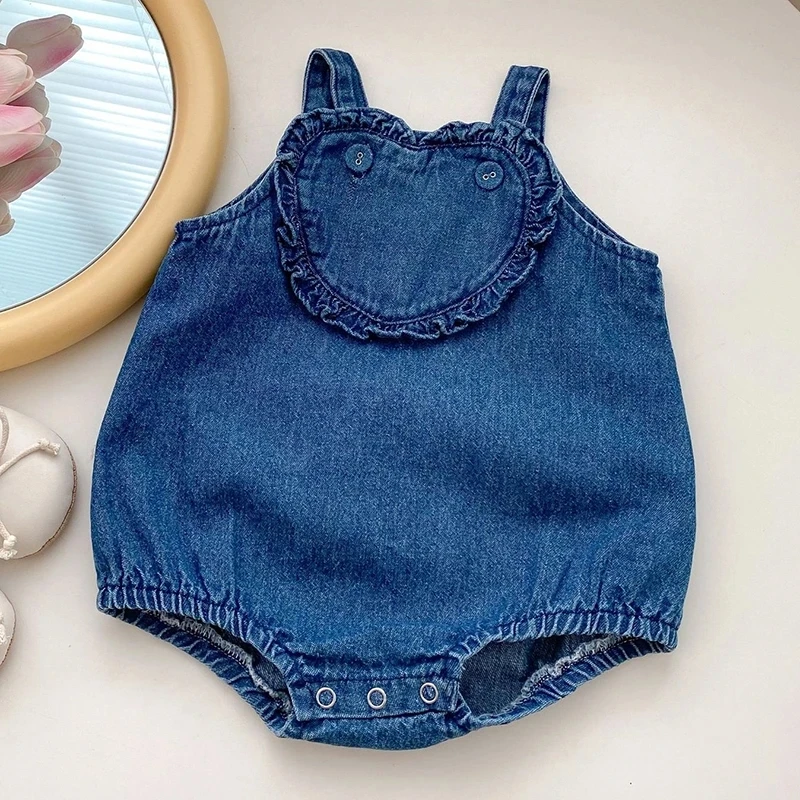 

Summer Sweet Newborn Baby Girls Clothes Rompers Infant Kids Baby Girls Sleeveless Love Heart Jumpsuit