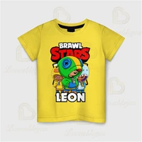 default leon sally shark stars t shirt tees yellow color kids 3d boys girls short sleeve t shirts baby clothes