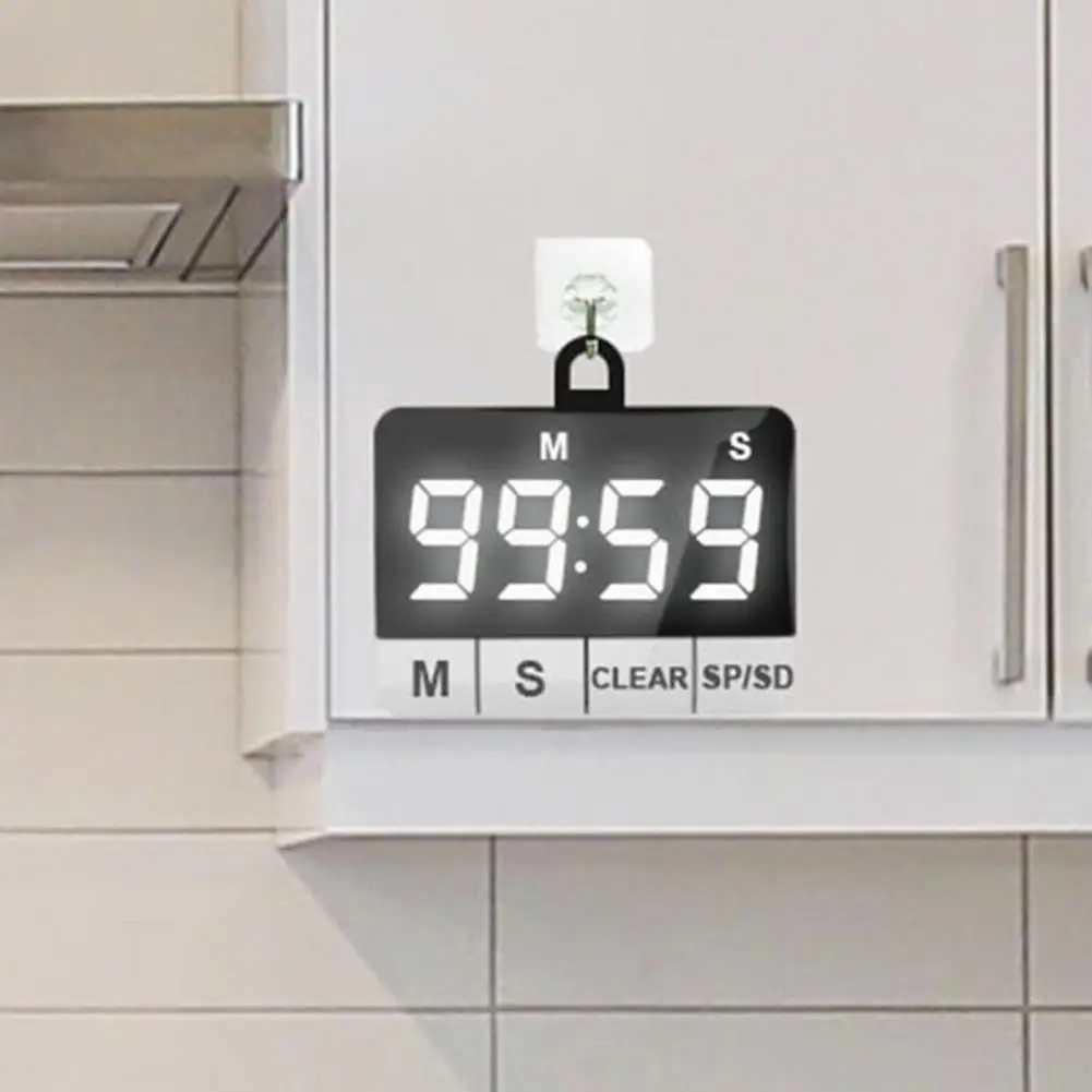 

Kitchen Timer Energy-saving Magnetic Countdown Timer with Loud Alarm Led Display for Kitchen Cooking Teaching for Meetings