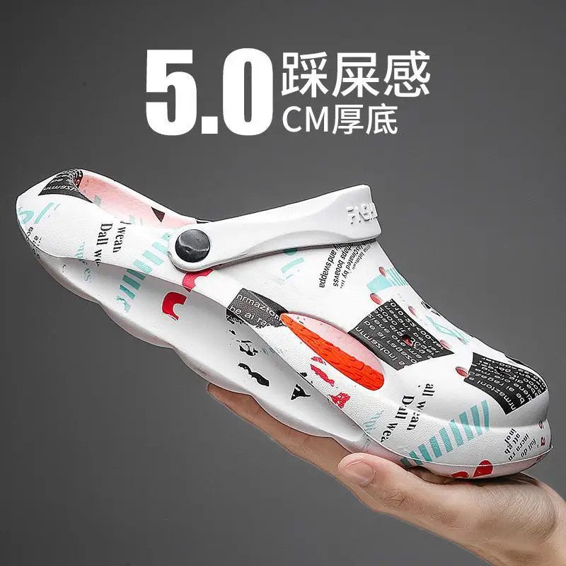 

Мужские сандалии, Новинка лета 2023, Спортивная пляжная обувь с мягкой подошвой, мужская повседневная трендовая внешняя одежда, сандалии двойного направления