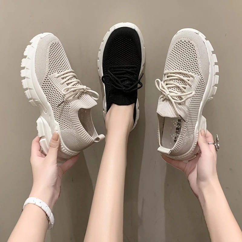 

Женские кроссовки, неоновые женские кроссовки, обувь для бега из сетчатой ткани с розами на каблуке, модная весенняя обувь со шнуровкой из искусственной кожи на среднем каблуке, 2023