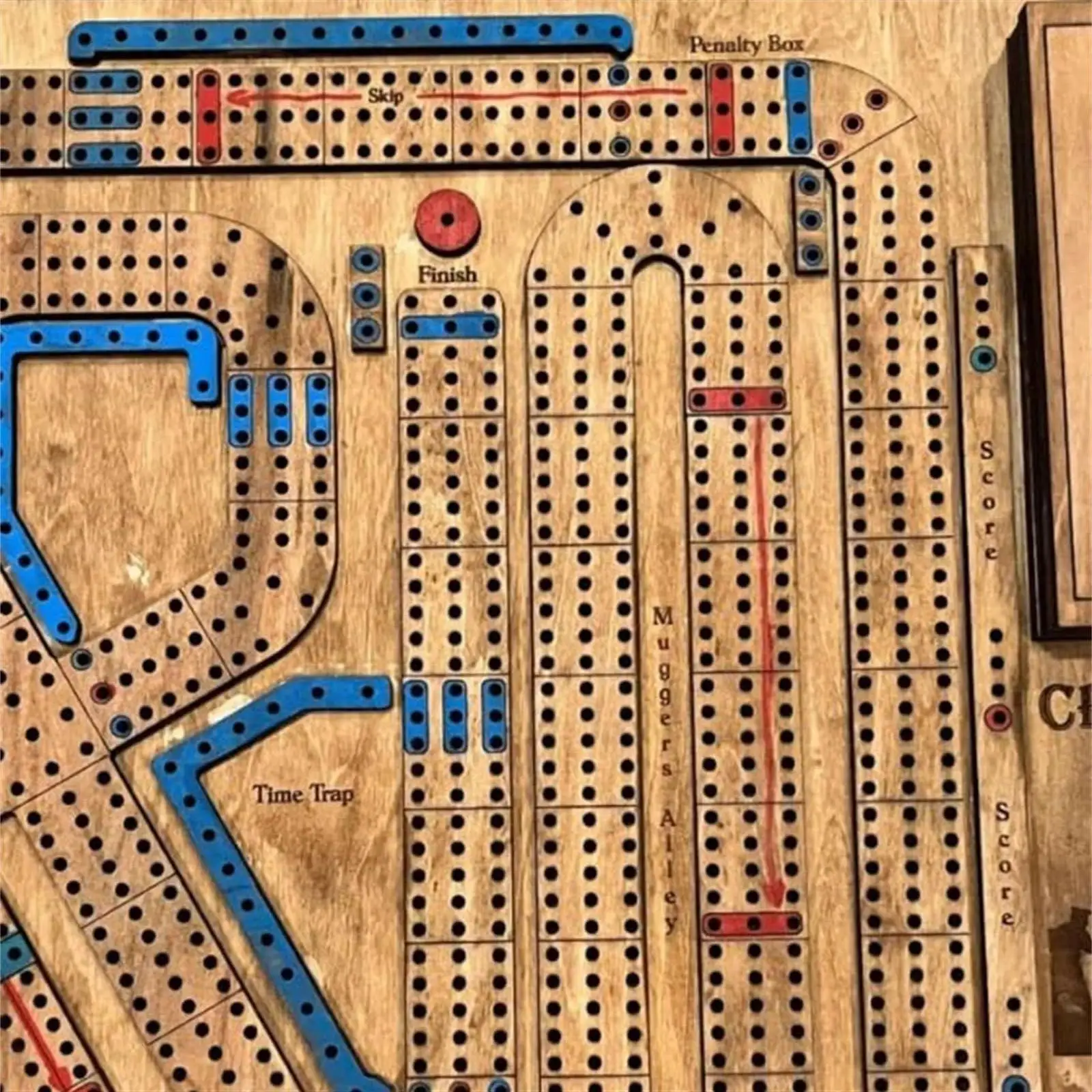 Wooden Cribbage Board Game Set Multifunctional Gifts Wood Ornament Kids Ages
