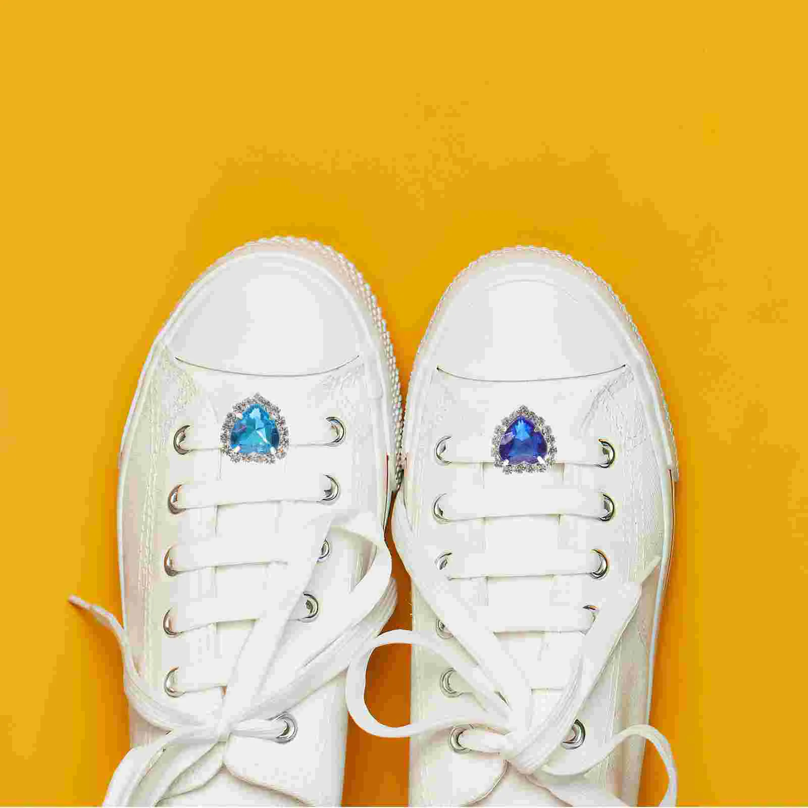 12 Pcs Shoe Buckle Shoelaces Clips Decoration Charms Sneakers Pendant Rhinestones Aluminum Alloy Miss Diamond