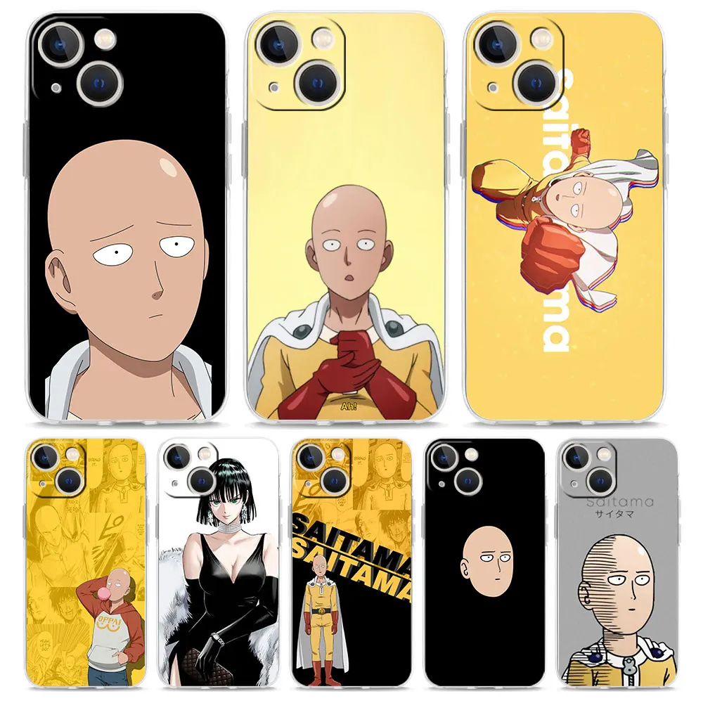

for Apple iPhone 13 Pro Max 12 Mini Soft TPU Capa 7 8 Plus 6 6S+ 5 5S X XS XR Phone Case iPhone 11 One-Punch Man Anime Shell Bag