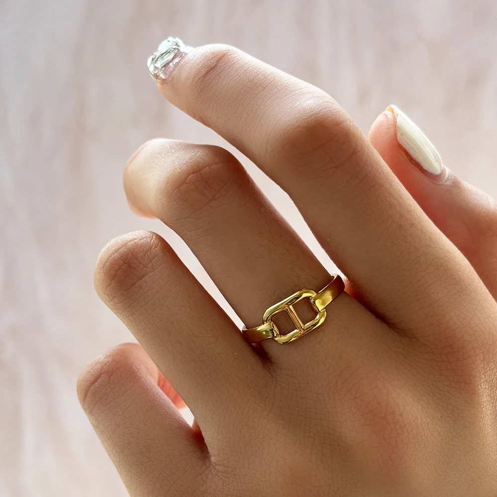 Кольцо из нержавеющей стали минималистичное корейское модное открытое кольцо с
