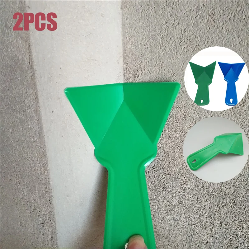 

2pcs Plastic Drywall Corner Scraper Putty Knife Finisher Cleaning Stucco Removal Builder Tool for Floor Wall Ceramic Tile Grout