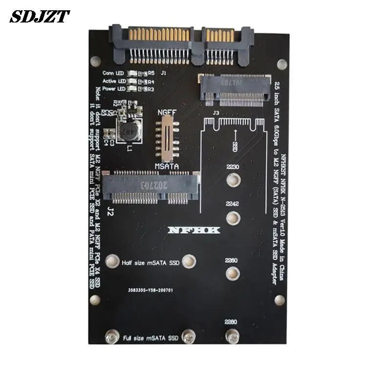 

2 In 1 Converter Card Voor Pc Laptop SATA III Board M.2 Ngff Msata Ssd 2.5 "Sata 3.0 Adapter Adapter 1PC