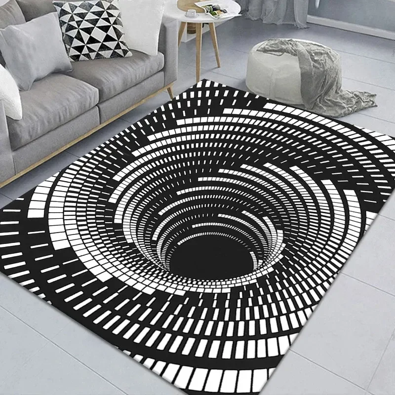

NEW 3D Vortex Illusion Carpet Entrance Door Floor Mat Abstract Geometric Optical Doormat Non-slip Floor Mat Living Room Decor Ru