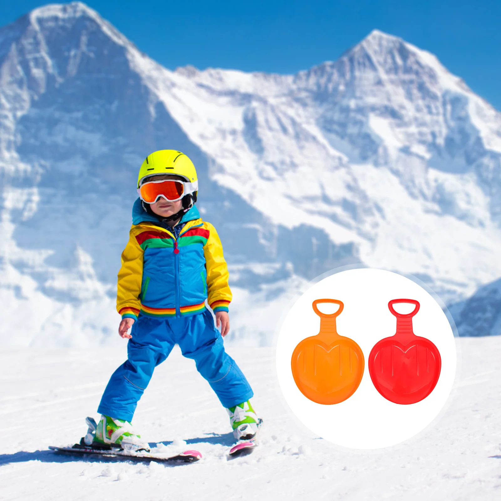 

2pcs Snow Sled Durable Safe Chic Snow Board Outdoor Winter Slider For Iceland Snow Ground