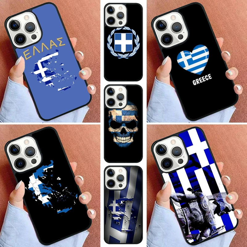 Чехол для телефона с греческим флагом iPhone 16 15 14 Pro Max 11 13 12 Mini SE 2020 6S 7 8 Plus