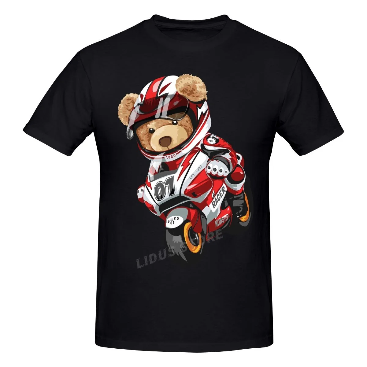 

Teddy Bear Riding Racing Motorbike T shirts Harajuku Short Sleeve T-shirt Graphics Tshirt Brands Tee Tops