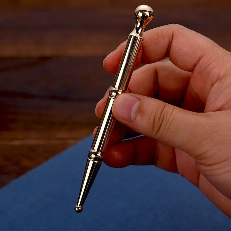 

12cm Pure Brass Acupoint Pressing Tool Point Massage Pointing Stick Foot Reflexology Tendon Pulling Sticks Massager