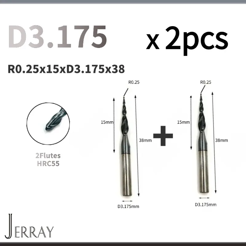 

Фреза JERRAY, коническая сферическая концевая фреза, радиус R0,25-R2,0 мм, фреза с ЧПУ для дерева, гравер с ЧПУ, резьба по дереву