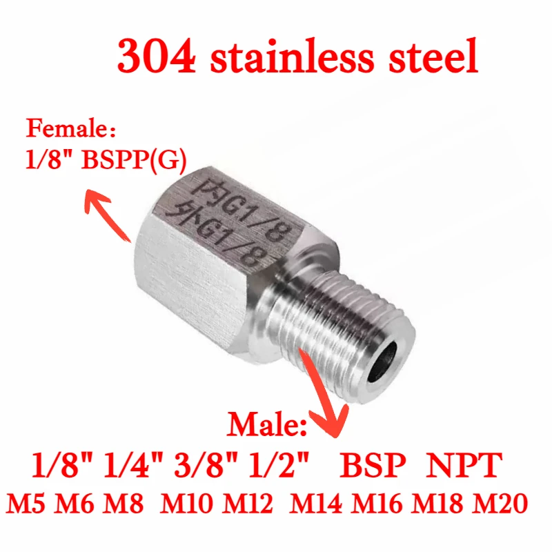 1/8 &quotBSP внутренняя редукторная втулка M10 12 1/8&quot 1/4&quot 3/8&quot BSP NPT с наружной резьбой