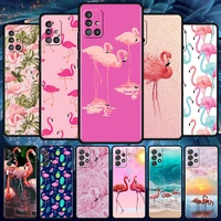 my pink flamingo case for samsung galaxy a52 a51 a12 a21s a32 soft phone cover a71 a02s a31 a72 a22 a11 a41 black capas fashion