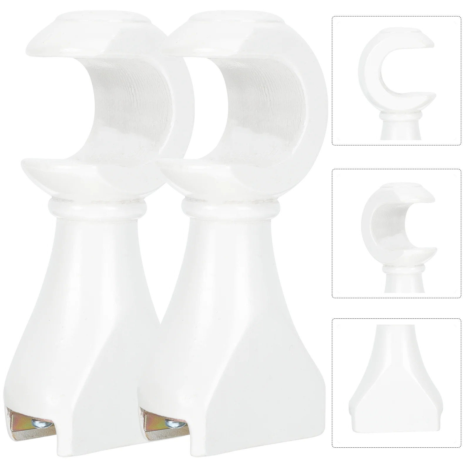 

2pcs Wooden Curtain Rod Support Rack Wood Curtain Rod Bracket Curtain Drapery Rod Bracket