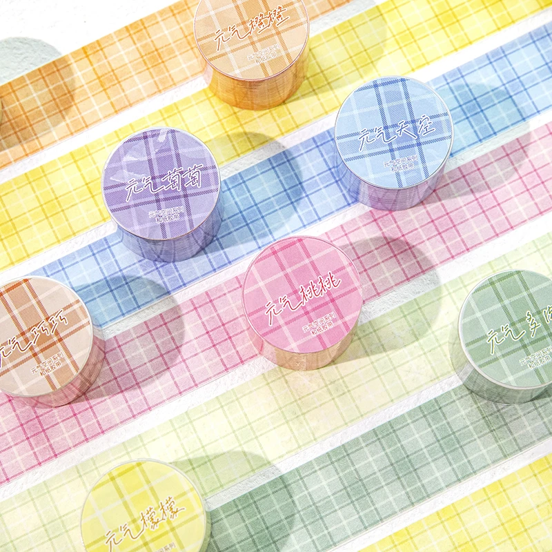 

Yoofun 3M Rolls Rainbow Plaid Decoration Washi Masking Tape for Scrapbooking Stationary Craft Making Journal DIY