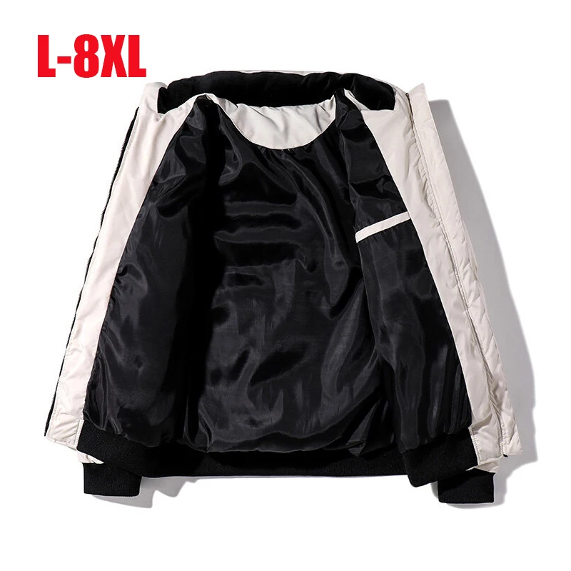 L-8XL Winter Coats Men's Casual Thick Padded Jacket Short Style Stand Collar Overcoats Loose Large Size Clothes for Men