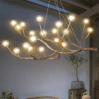 vintage branches led chandelier resin glass ball for living room bedroom designer hanging lighting home decor lusters luminaires