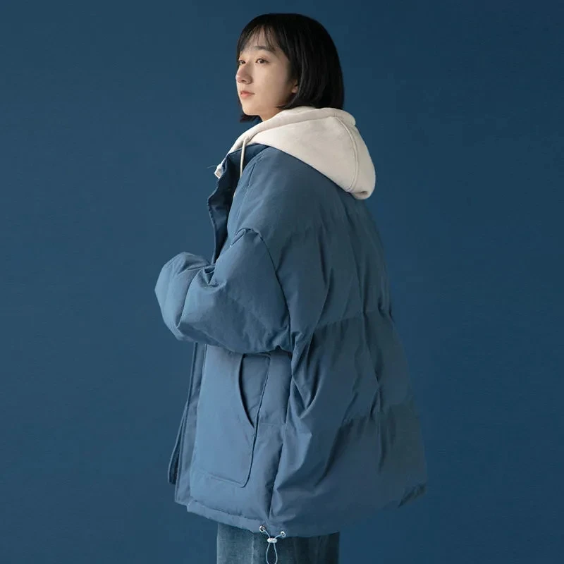 Student Cotton Coats 2022 Winter Jacket Warm Hooded Down Cotton Parkas Women's Oversize Loose Cotton-Padded Coat Parka Outwear
