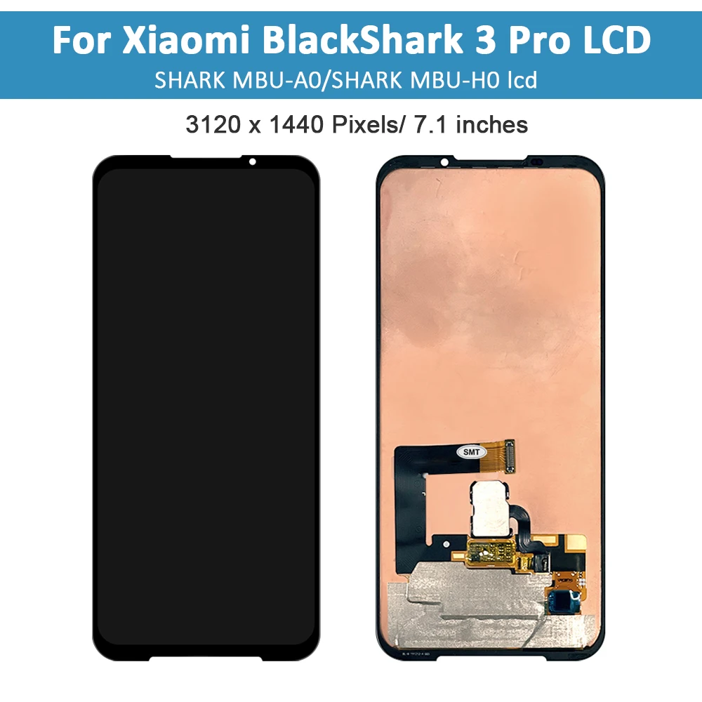 Ceny 7.1 ''oryginalny Wyświetlacz Lcd Dla Xiaomi Czarny Shark 3 Pro Wyświetlacz Lcd Ekran Dotykowy Digitizer Zgromadzenie Dla BlackShark 3 Pro SHARK MBU-A0 H0