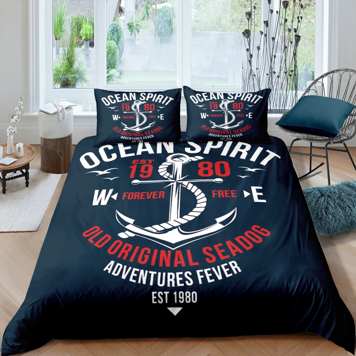 

Marine Anchor Bedding Set Ocean Sea 3d Duvet Cover Sets Comforter Bed Linen Twin Queen King Single Size Blue Ship Vessel Kids