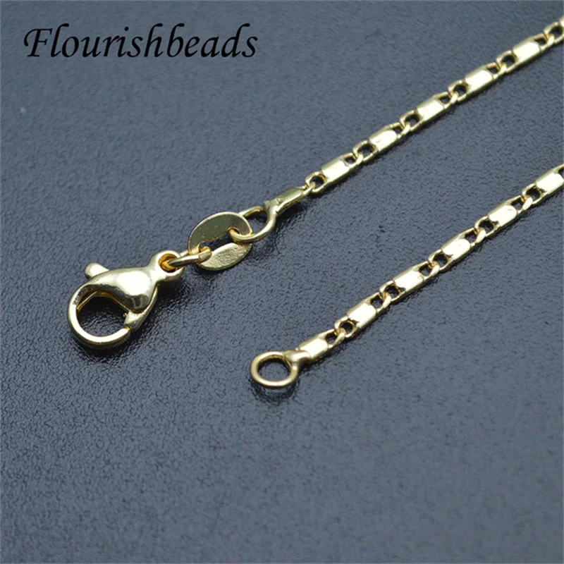 10pcs/lot 17.7inches 45CM New Style Nickel Free Anti Fading Gold Color 2mm Thick Link Chain  Necklace Chains for Jewelry Making